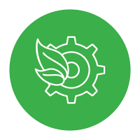 leaf and sprocket icon