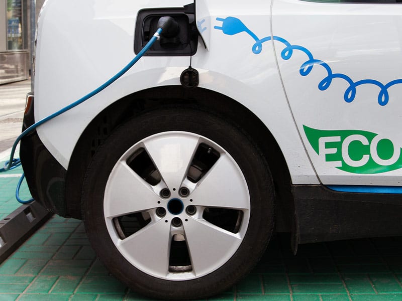 ev charging a car